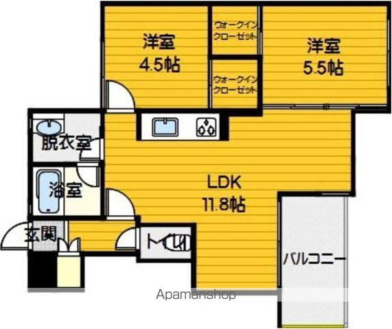 ヒルズ大池南(2LDK/5階)の間取り写真