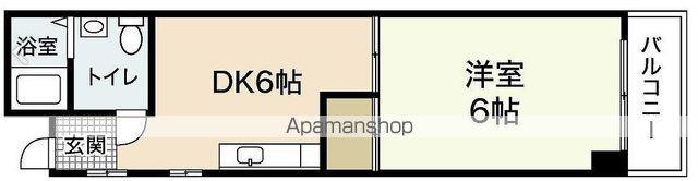 本通西ビル(1DK/4階)の間取り写真