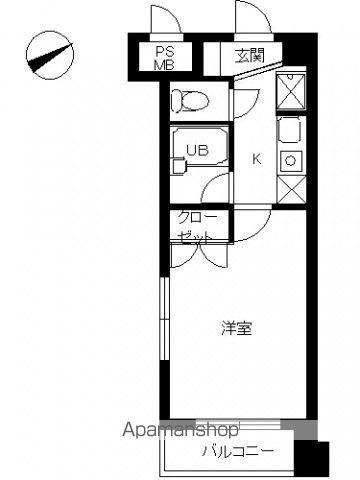 スカイコート新宿新都心(1K/7階)の間取り写真