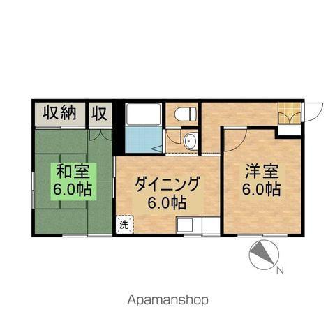 サンハイツ花の木(2DK/1階)の間取り写真