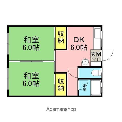 コーポ大理(2DK/2階)の間取り写真