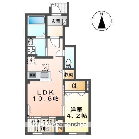 オールラウンド(1LDK/1階)の間取り写真