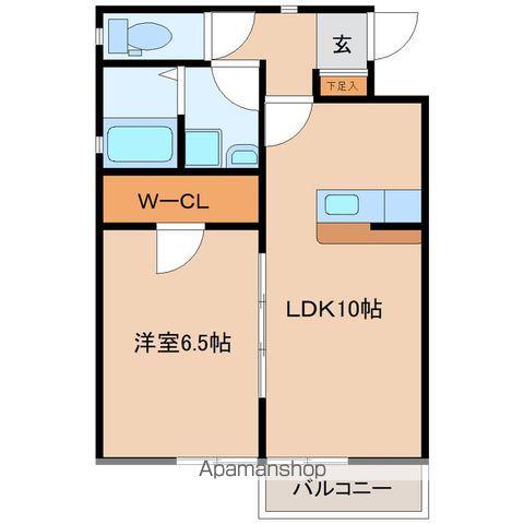 アヴニールシラハギ(1LDK/2階)の間取り写真