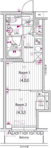 ガーラ・ヒルズ千歳烏山(2K/3階)の間取り写真