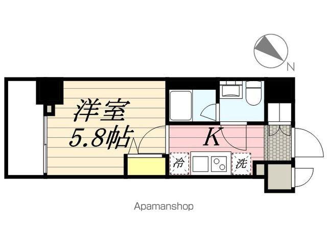 リライア横濱関内(1K/4階)の間取り写真