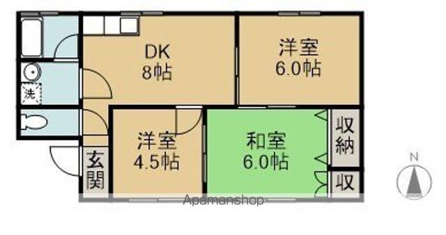 クレストコート(3DK/1階)の間取り写真