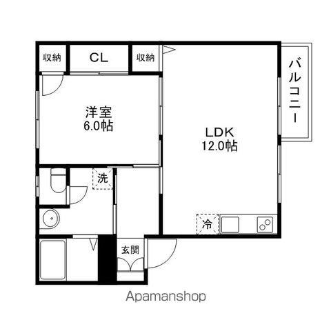 エクセルシア(1LDK/1階)の間取り写真