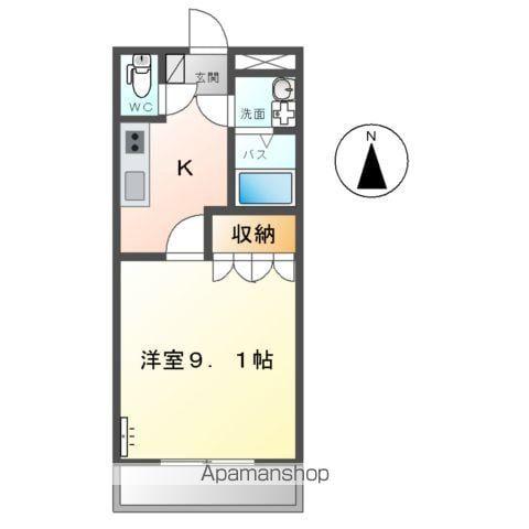 スウィートクローバー(1K/1階)の間取り写真