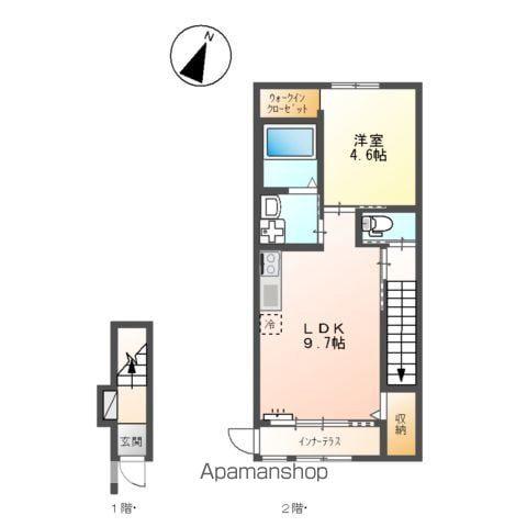 FARBE(1LDK/2階)の間取り写真
