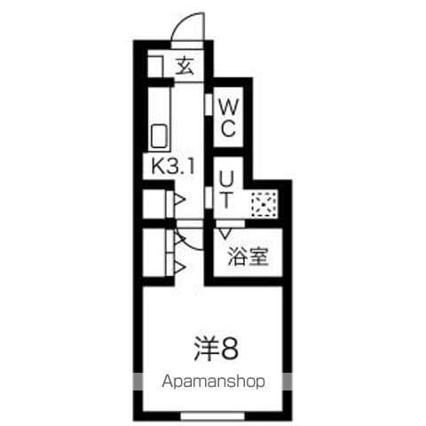 GRACEFUL VI(1K/1階)の間取り写真