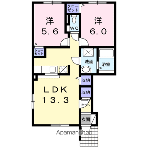 アプローズ(2LDK/1階)の間取り写真