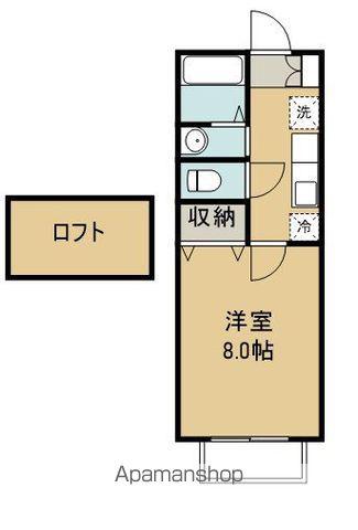 ウエストキャッスル河原町(1K/2階)の間取り写真