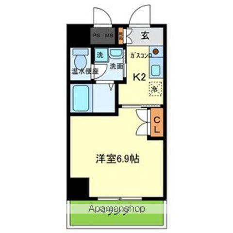 エトワール瓦町(1K/5階)の間取り写真