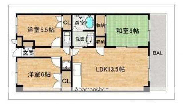 ハイツ桃山(3LDK/2階)の間取り写真