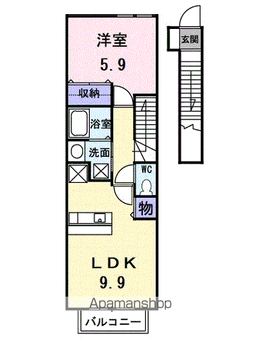 エトワールMARUNO(1LDK/2階)の間取り写真