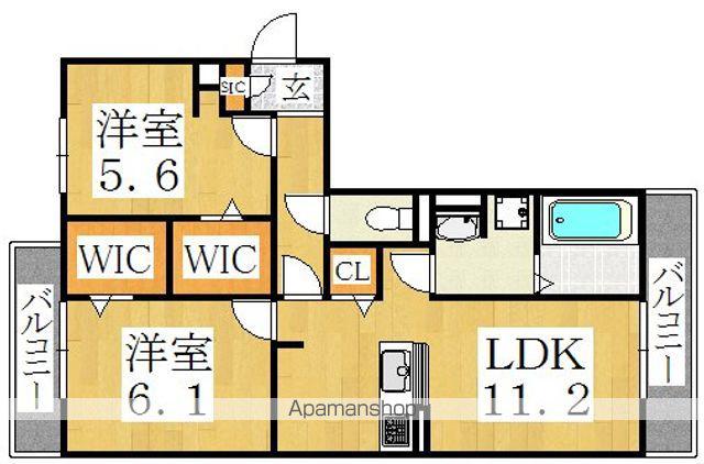 シンフォリアユザトA棟(2LDK/2階)の間取り写真