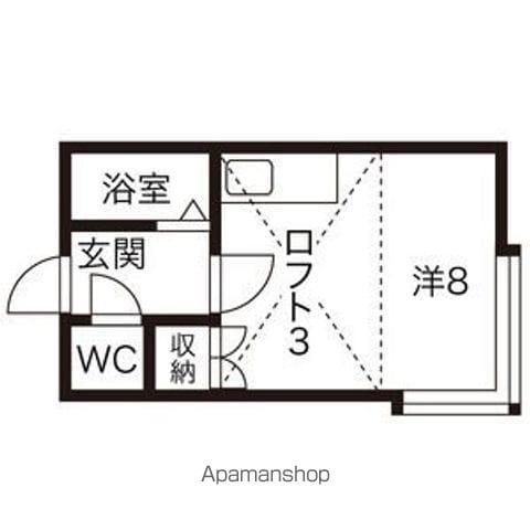 プリシアンス東札幌(1DK/2階)の間取り写真