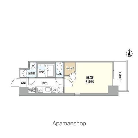 ゼスタレジデンス桜山(1K/6階)の間取り写真