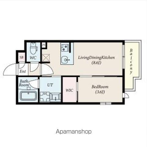 コンポジット新宿柏木(1LDK/2階)の間取り写真
