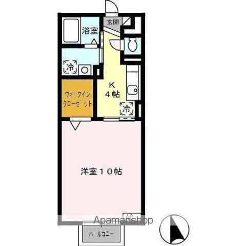 モナリエーレⅡ A棟(1K/2階)の間取り写真