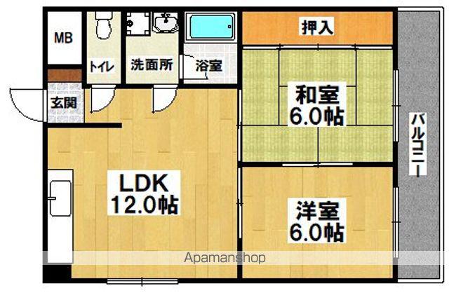 コンフォート北花田(2LDK/3階)の間取り写真