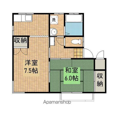 サニーサイドフラッツ(1LDK/2階)の間取り写真