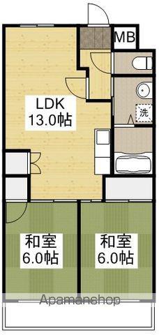 レジデンスマサノ1(2LDK/4階)の間取り写真