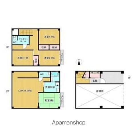 名古屋市鶴舞線 浅間町駅 徒歩6分 3階建 築61年(4LDK)の間取り写真