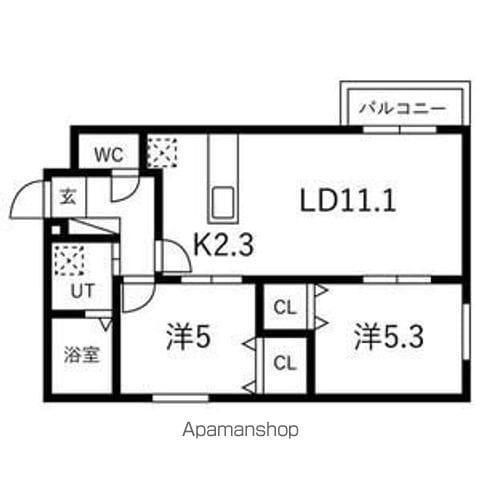TS COURT SHINKAWA(2LDK/1階)の間取り写真