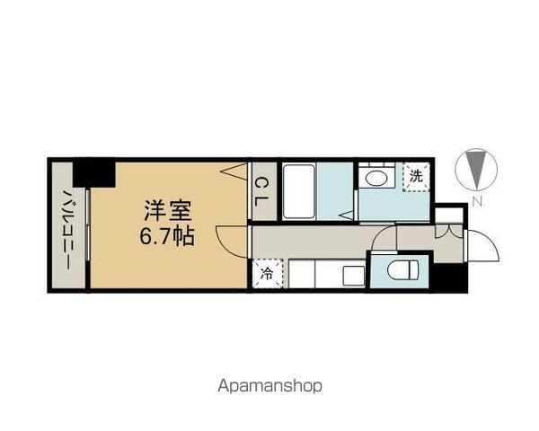 第18金山フクマルビル(1K/10階)の間取り写真