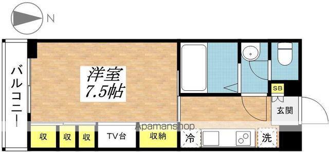エストラスト清水が丘(1K/1階)の間取り写真