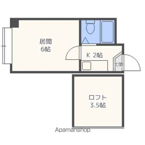 シャトービアンカ(1K/2階)の間取り写真