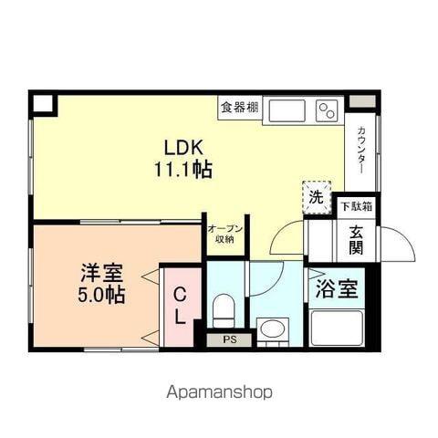 南マンション(1LDK/3階)の間取り写真