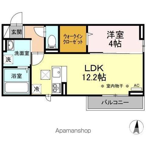 フィーノE(1LDK/1階)の間取り写真