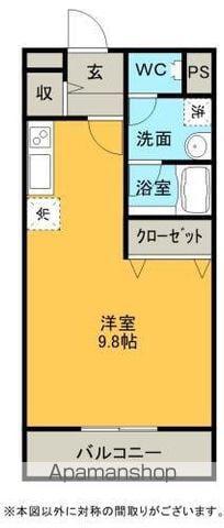 ウエストコート(ワンルーム/2階)の間取り写真