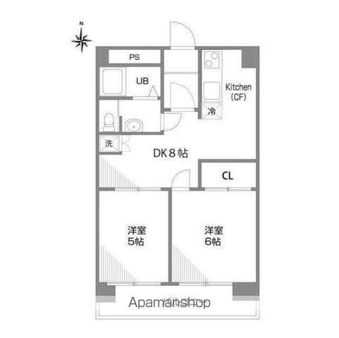 諫早第一ビル(2DK/3階)の間取り写真