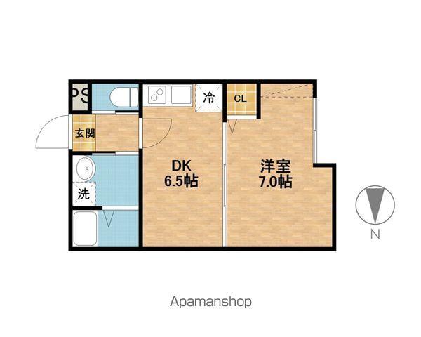 フォルトゥーナ打出浜(1DK/1階)の間取り写真