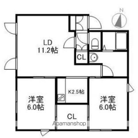 カサベレーザ白石(2LDK/3階)の間取り写真