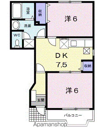 ビレッジZEN(2DK/1階)の間取り写真