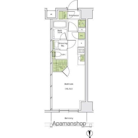 ザ・パークハビオ名古屋松原(ワンルーム/10階)の間取り写真