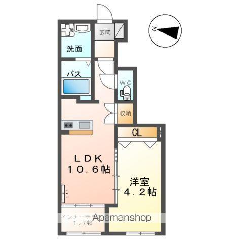 メルヴェーユ(1LDK/1階)の間取り写真