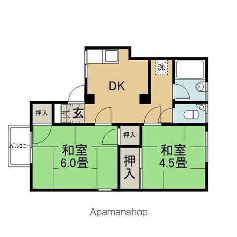 第1コーポ田中(2DK/1階)の間取り写真