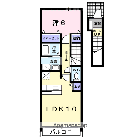 グラース メゾン Ⅰ(1LDK/2階)の間取り写真