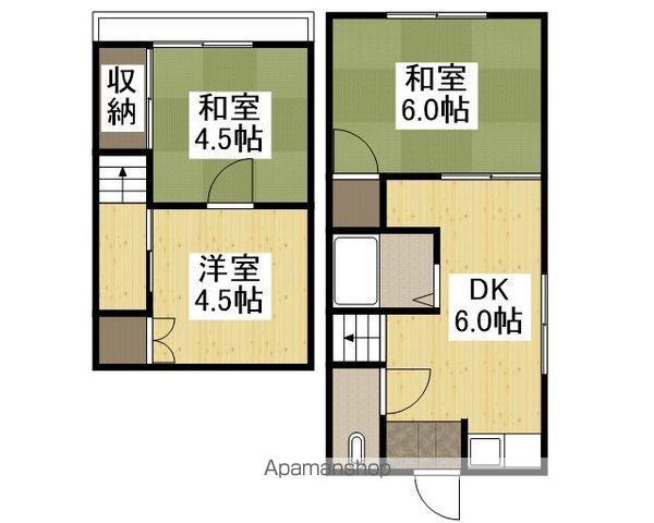 山陽本線 姫路駅 徒歩21分 2階建 築57年(3DK)の間取り写真