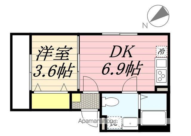 AJ新松戸Ⅱ(1DK/2階)の間取り写真