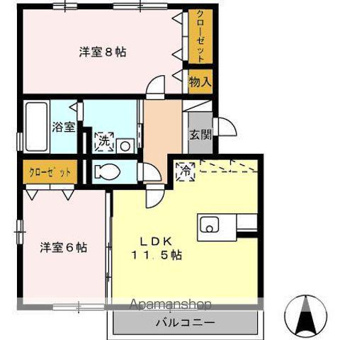 エルドラード清水(2LDK/3階)の間取り写真