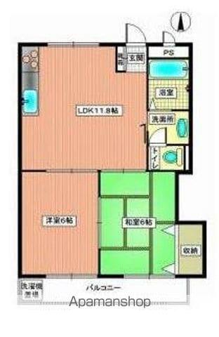 メゾンクラスター(2LDK/1階)の間取り写真