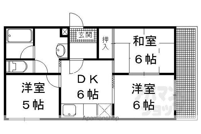 CENICIENTA北山(3DK/3階)の間取り写真