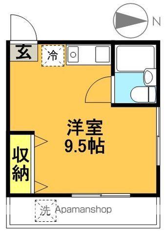 ウエストサイド(ワンルーム/2階)の間取り写真