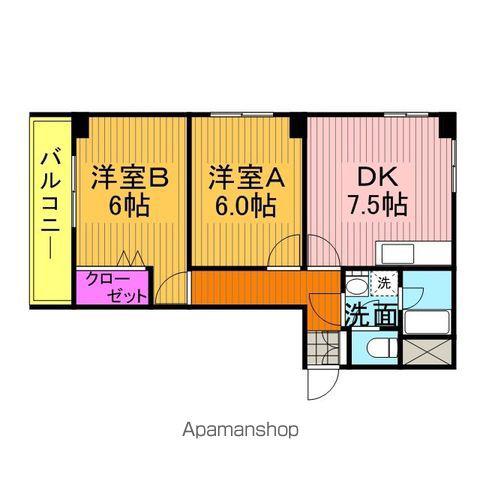 レジオン松戸(2DK/2階)の間取り写真